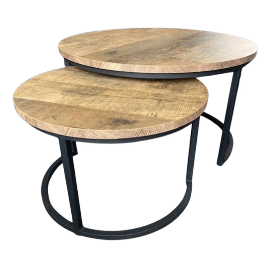 Salontafel Lunata (set Van 2) Oriënt Decor Frame Zwart 1