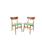2 Deense Eetkamer Stoelen Teak Nieuw Gestoffeerd Ploegstof thumbnail 1