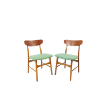 2 Deense Eetkamer Stoelen Teak Nieuw Gestoffeerd Ploegstof