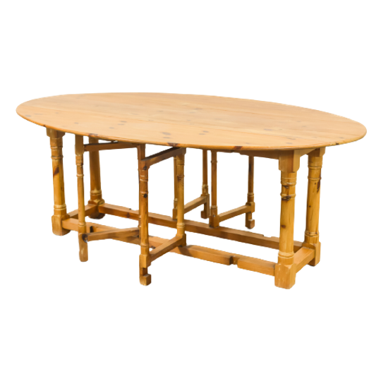 1970’s Scandinavian Modern Pine Gateleg Table 1