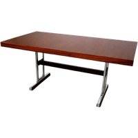 Minimalist Dining Table In Indian Rosewood And Chrome