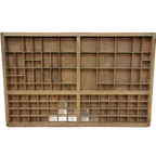 Brocante, Bruine Antieke Houten Letterbak, Wanddecoratie L thumbnail 1