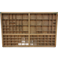 Brocante, Bruine Antieke Houten Letterbak, Wanddecoratie L