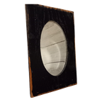 Eenvoudige Antieke Spiegel Met Facetrand In Houten Framewerk. thumbnail 1