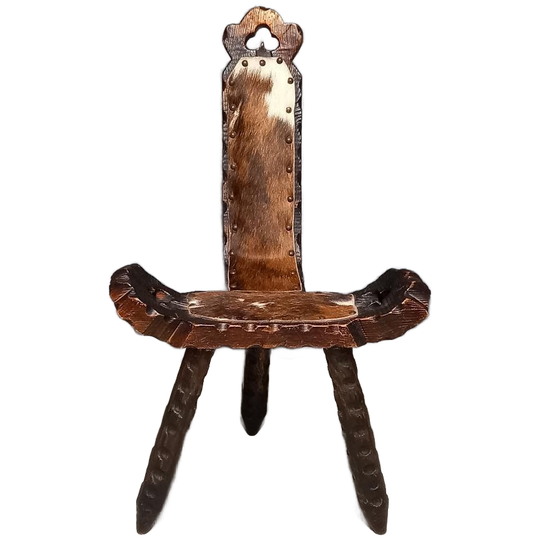 Antieke Spaanse Drie-pootkruk 1