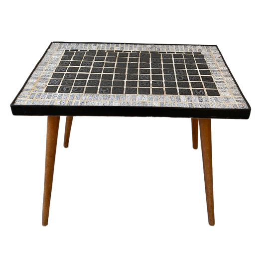 Mid-century Plantentafeltje Met Mozaïek Blad 1