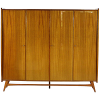 Vintage Scandinavisch Design 4-deurs Kledingkast In Teak, 1960s