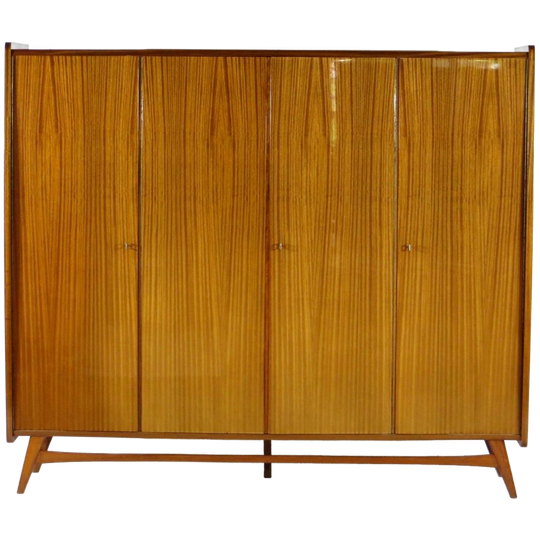 Vintage Scandinavisch Design 4-deurs Kledingkast In Teak, 1960s 1