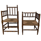 Set Bobbin Chairs, Knobbel Stoelen. Origineel. Oud thumbnail 1