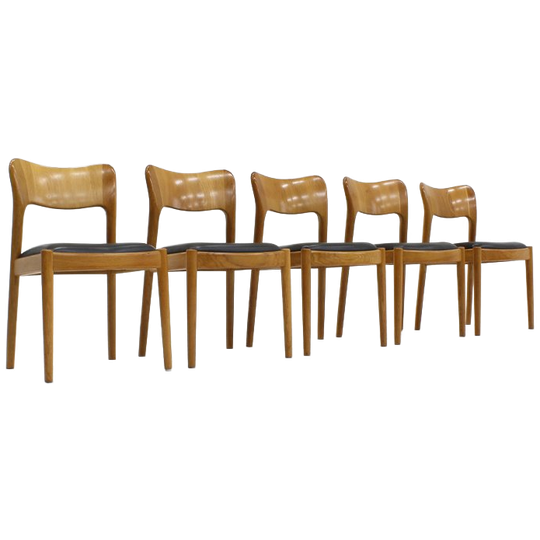 Vintage Danish Dining Chairs By Niels Koefoed , 1960s, Set Of 5 1