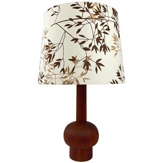 Vintage Xl Design Tafellamp - Teakhout Met Kap, Domus 1