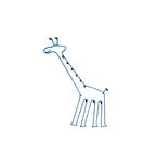Grote Giraffe Blauwe Kapstok, Vintage IKEA Collectabels thumbnail 1