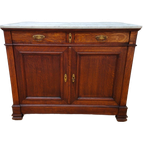 Vintage Frans Dressoir Commode Ladekast Badkamermeubel Met Marmer Blad 301 thumbnail 1