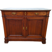 Vintage Frans Dressoir Commode Ladekast Badkamermeubel Met Marmer Blad 301