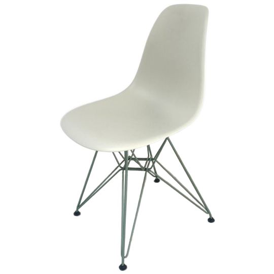 Vitra Eames Dsr Colours Stoel Licht Grijs, Onderstel Groen 1