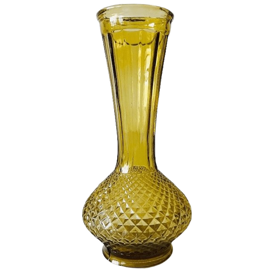 Vintage Bud Vaasje Amber Glas 1930’s 1