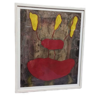 Dite Bultje Schilderij "rode Schelp", Ingelijst, 53 Cm X 65