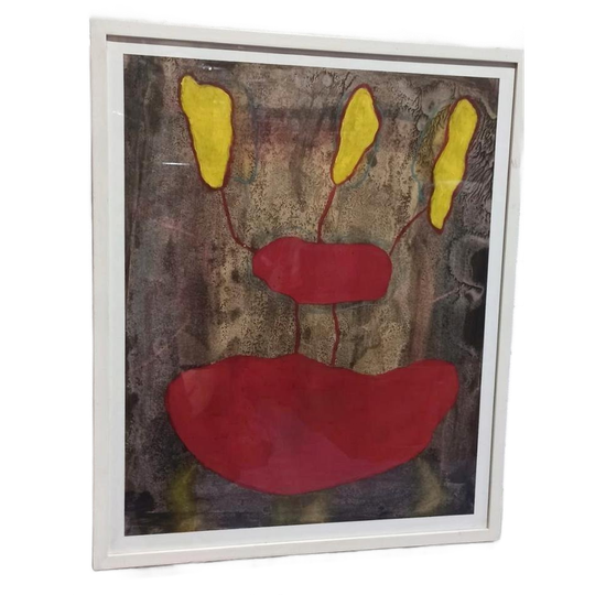 Dite Bultje Schilderij "Rode Schelp", Ingelijst, 53 Cm X 65 1