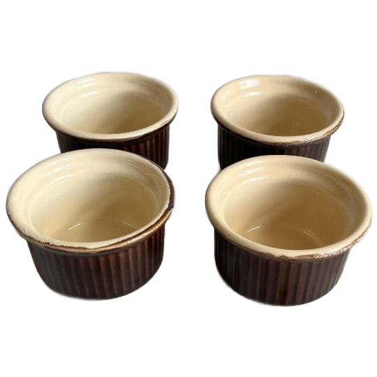 Set Van 4 Vintage Ramequins / Oven Schaaltjes 1