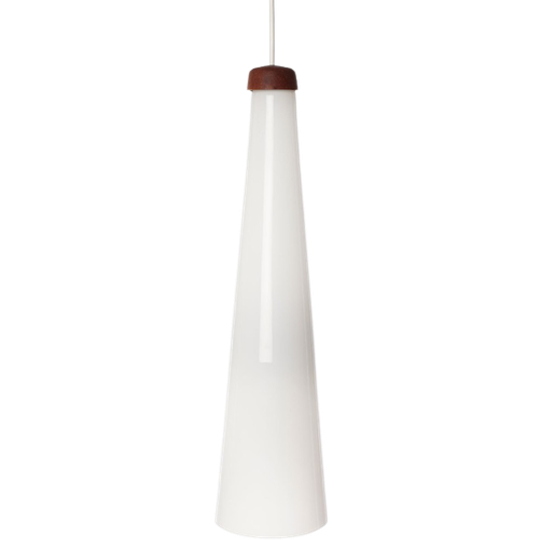 Glass And Teak Pendant Light, Denmark 1960’s. 1
