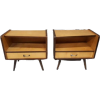 * Set Van 2 Vintage Nachtkastjes Jaren 60