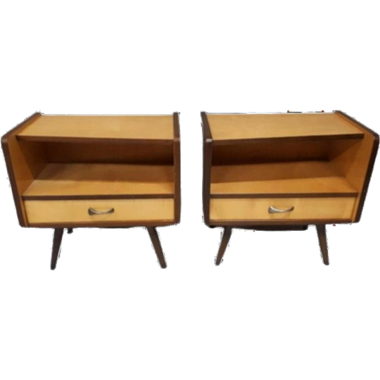 * Set Van 2 Vintage Nachtkastjes Jaren 60 1