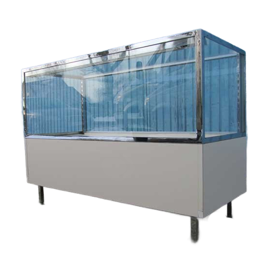 Retro Toonbank Vitrine, Wit Met Chroom 1