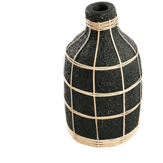 Bazar Bizar | De Whoopy Vaas - Zwart Naturel - L 1