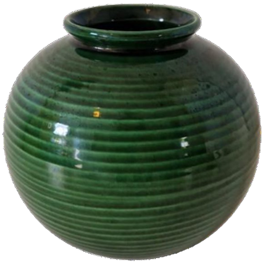* Antieke Groene Keramieke Bolvaas 1