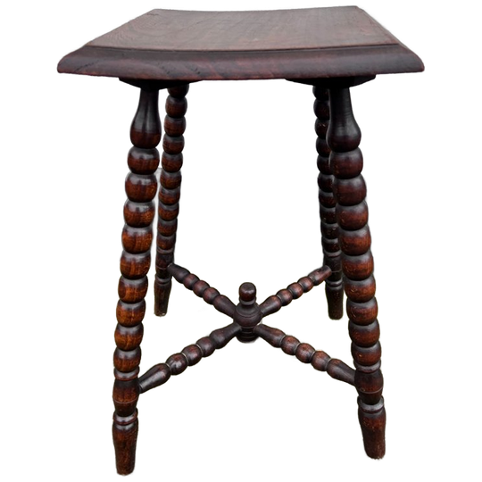 Eiken Tafeltje Met Bobbin Kralen Pootjes, Maten Volgen 1