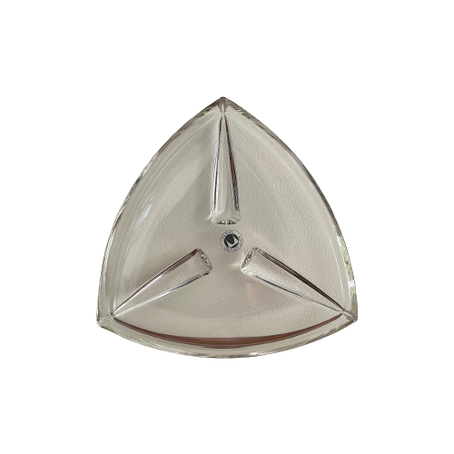 Walther Glas, Vintage Kristallen Schaal Driehoek. Simpel Strakke Moderne Schaal
