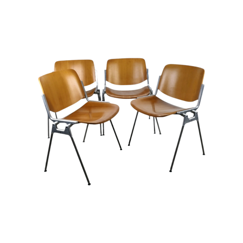 Set Van 4 Castelli Dcs 106 Stoelen 1970S