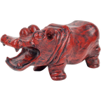 Vintage Rode Houten Hippo Nijlpaard ’70 Sculptuur Exotisch thumbnail 1