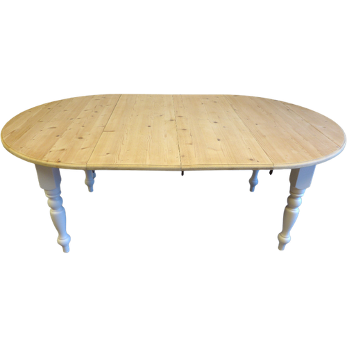 Witte Landelijke Ronde Uitschuifbare Tafel 120-200 Cm