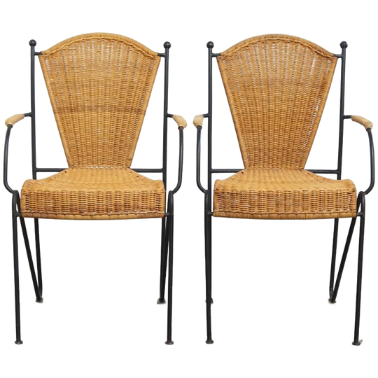 Leuke Set Van 2 Vintage Design Eetkamerstoelen Van Frederick Weinberg Met Armleuningen 1