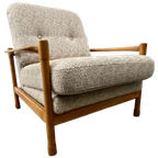 Midcentury Fauteuil - Hout, Bouclé - Scandinavische Stijl thumbnail 1