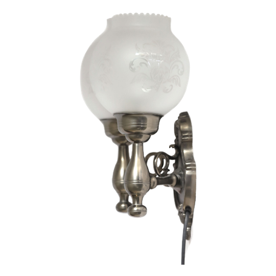 Vintage Dubbele Tinnen Wandlamp, Tweede Helft 20e Eeuw. 1