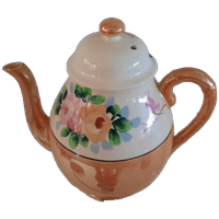 Zweedse Theepot Met Glans Glazuur En Bloemmotief