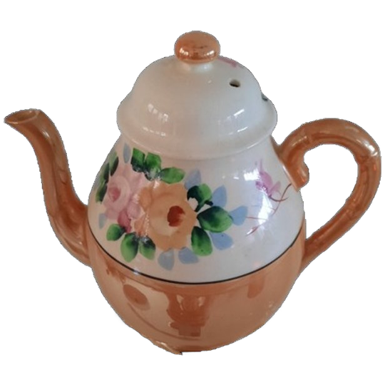 Zweedse Theepot Met Glans Glazuur En Bloemmotief 1