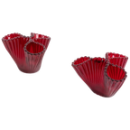 Pair Of Art Glass Vases ‘reffla’ By Carl Arthur Percy For Gullaskruf, Sweden 1950’s thumbnail 1