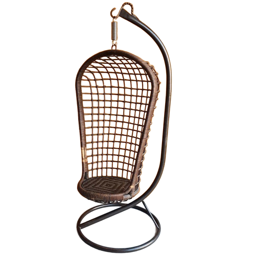 Rotan Egg Chair Met Metalen Voet, Hang Stoel, Vintage 1