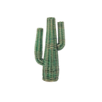 Vintage Rotan Cactus Bohemien Plant Boho Rattan Groen '70 thumbnail 1