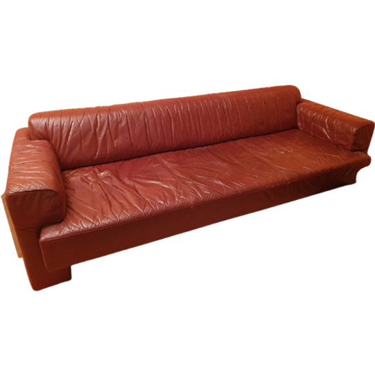Vintage Leren 3-5 Zit/Slaapbank Merk Bench Studio 1