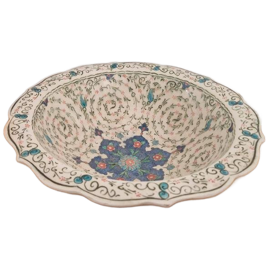 Fraaie Turkse Schaal Gesigneerd Zeybek Cini 1