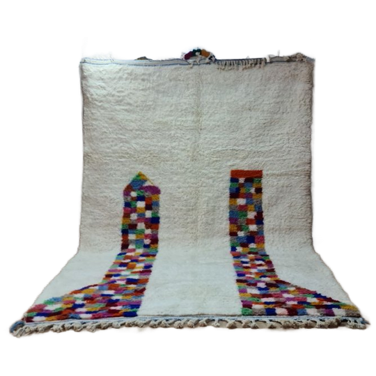 Large Artistic Moroccan Rug With Colorful Pathways, 300x200cm, Handmade Wool 1
