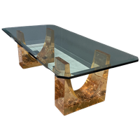 Glass Coffee Table In The Style Of Marie-Claude De Fouguieres 1970S