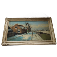 Schilderij Olieverf Op Doek Winters Landschap