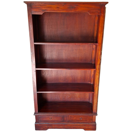 Klassieke Teakhouten Boekenkast Afm. 95x33cm En 180cm Hoog. 1