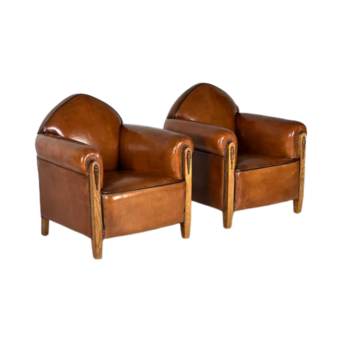 Schapenleren Clubchairs Art Deco 1920