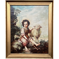 Schilderij "De Goede Herder". Olieverf Op Doek.